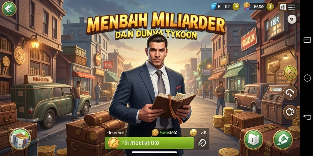 Tampilan gameplay menarik dari 66K yang menunjukkan aktivitas bisnis Tycoon.