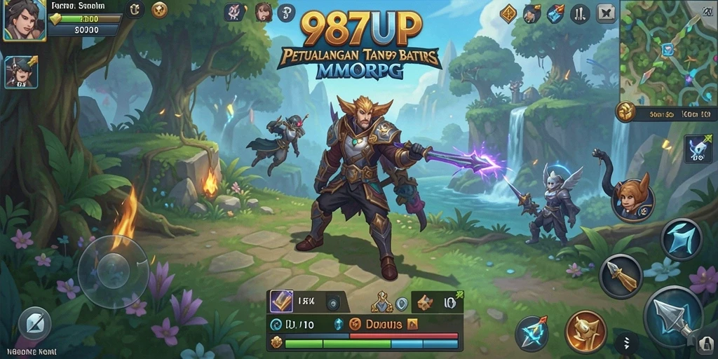 Tampilan gameplay epik dalam dunia MMORPG 987UP.