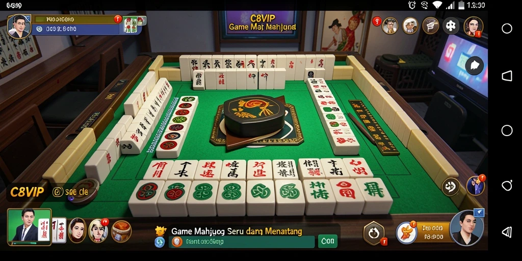 Screenshot gameplay C8VIP menampilkan aksi seru Mahjong.