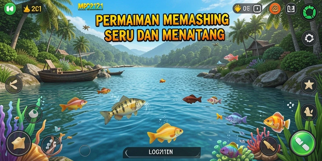 Tampilan gameplay MPO2121 yang mendebarkan saat memancing ikan.