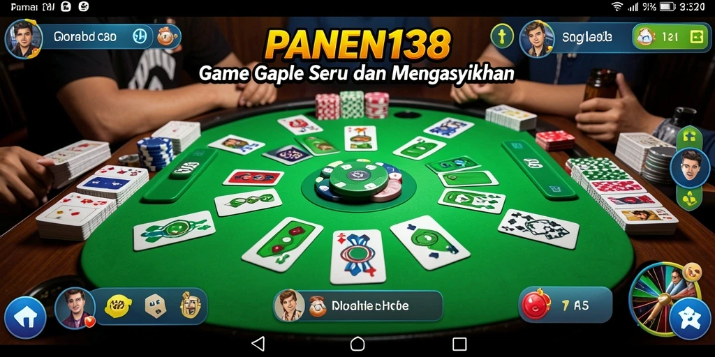Tampilan gameplay seru Gaple di PANEN138 dengan banyak interaksi pemain.