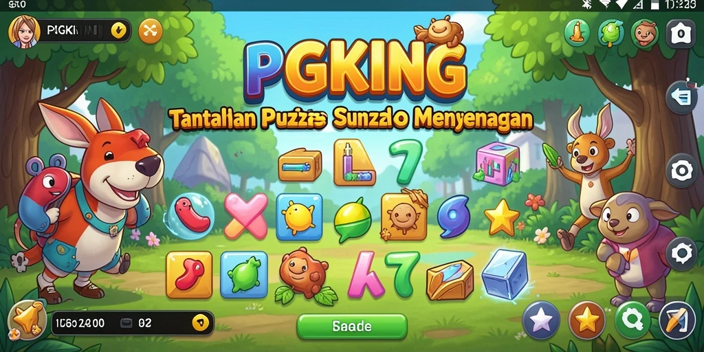 Screenshot utama dari gameplay seru PGKING yang penuh tantangan puzzle.