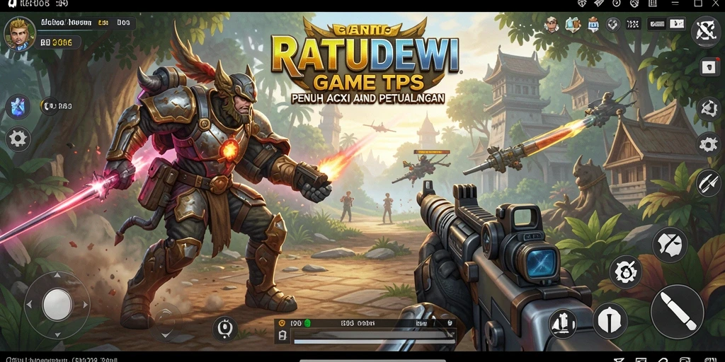 Tampilan aksi seru dalam gameplay TPS RATUDEWI.