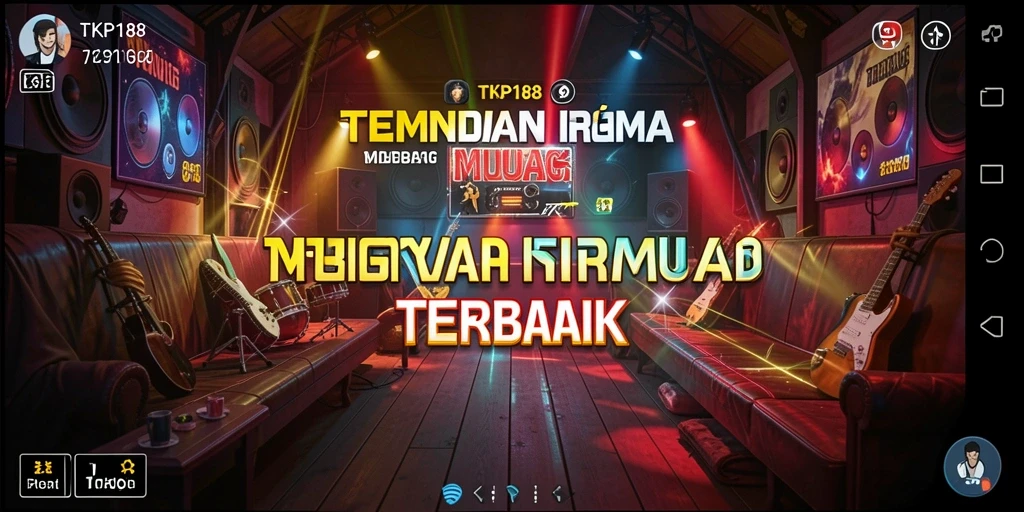 Tampilan gameplay TKP188 dengan berbagai pilihan lagu dan tantangan.