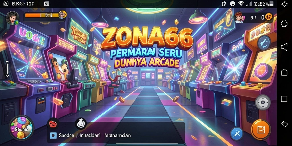 Tampilan gameplay ZONA66 yang seru dan penuh warna.
